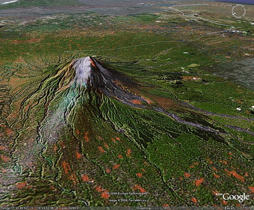 Merapi di Google Earth